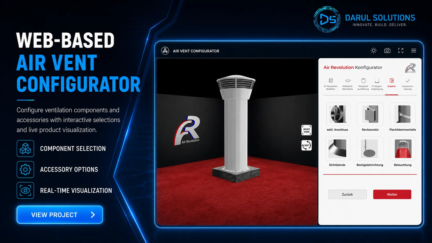 Air Vent Configurator - Web Product Configurators visualization screenshot 1